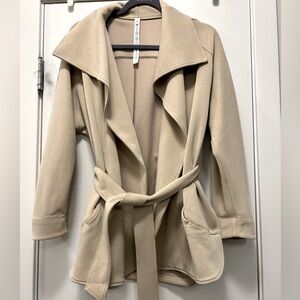 Lululemon Softstreme Belted Wrap Trench Beige Long Sleeve Size XS/Small